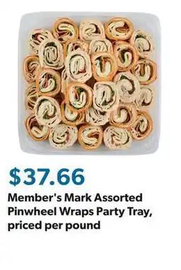 Sam's Club Member's Mark Assorted Pinwheel Wraps Party Tray, priced per pound offer
