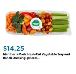 Sam's Club Member's Mark Fresh-Cut Vegetable Tray and Ranch Dressing, priced per pound offer