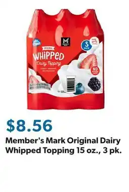 Sam's Club Member's Mark Original Dairy Whipped Topping 15 oz., 3 pk offer