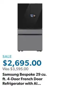 Sam's Club Samsung Bespoke 29 cu. ft. 4-Door French Door Refrigerator with AI Home offer