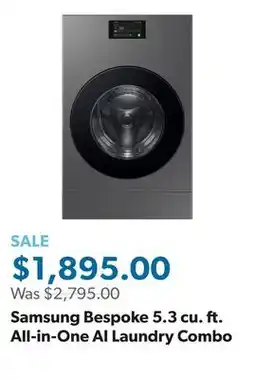 Sam's Club Samsung Bespoke 5.3 cu. ft. All-in-One AI Laundry Combo offer
