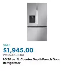 Sam's Club LG 26 cu. ft. Counter Depth French Door Refrigerator offer