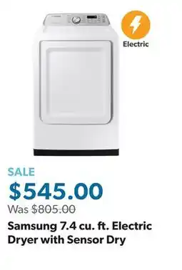 Sam's Club Samsung 7.4 cu. ft. Electric Dryer with Sensor Dry offer
