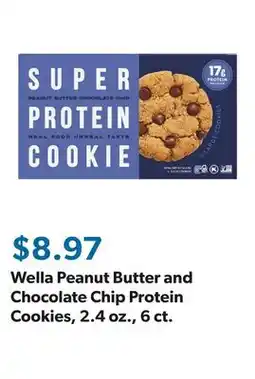 Sam's Club Wella Peanut Butter and Chocolate Chip Protein Cookies, 2.4 oz., 6 ct offer