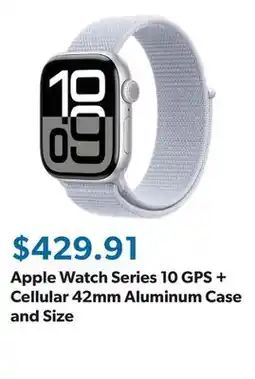 Sam's Club Apple Watch Series 10 GPS + Cellular 42mm Aluminum Case and Size offer