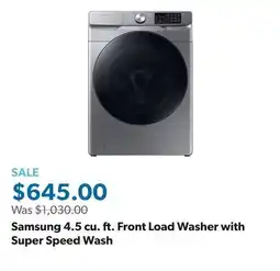 Sam's Club Samsung 4.5 cu. ft. Front Load Washer with Super Speed Wash offer
