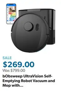 Sam's Club bObsweep UltraVision Self-Emptying Robot Vacuum and Mop with 180-Day Dock offer
