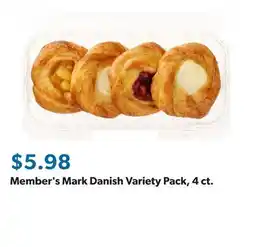 Sam's Club Member's Mark Danish Variety Pack, 4 ct offer