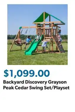 Sam's Club Backyard Discovery Grayson Peak Cedar Swing Set/Playset offer