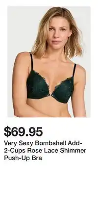 Victoria's Secret Very Sexy Bombshell Add-2-Cups Rose Lace Shimmer Push-Up Bra offer