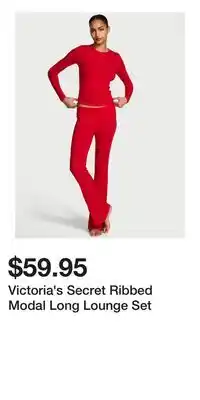 Victoria's Secret Victoria's Secret Ribbed Modal Long Lounge Set offer