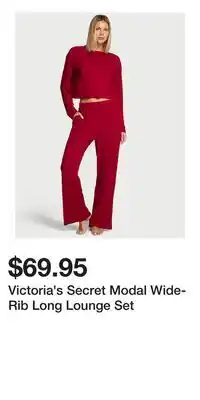 Victoria's Secret Victoria's Secret Modal Wide-Rib Long Lounge Set offer