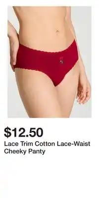 Victoria's Secret Lace Trim Cotton Lace-Waist Cheeky Panty offer