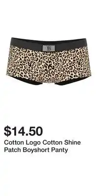 Victoria's Secret Cotton Logo Cotton Shine Patch Boyshort Panty offer