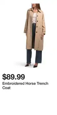 TJ Maxx Embroidered Horse Trench Coat offer