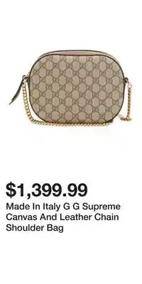 TJ Maxx Made In Italy G G Supreme Canvas And Leather Chain Shoulder Bag offer
