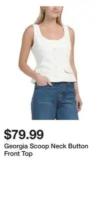 TJ Maxx Georgia Scoop Neck Button Front Top offer
