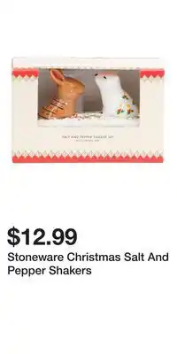TJ Maxx Stoneware Christmas Salt And Pepper Shakers offer