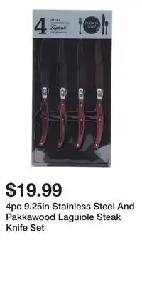 TJ Maxx 4pc 9.25in Stainless Steel And Pakkawood Laguiole Steak Knife Set offer