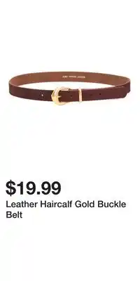 TJ Maxx Leather Haircalf Gold Buckle Belt offer