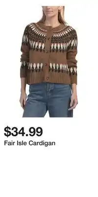 TJ Maxx Fair Isle Cardigan offer