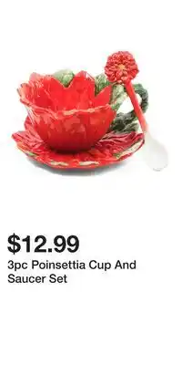 TJ Maxx 3pc Poinsettia Cup And Saucer Set offer