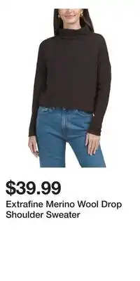 TJ Maxx Extrafine Merino Wool Drop Shoulder Sweater offer
