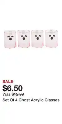 TJ Maxx Set Of 4 Ghost Acrylic Glasses offer