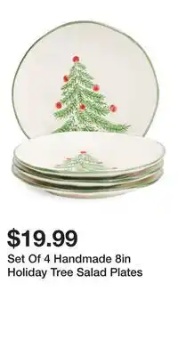 TJ Maxx Set Of 4 Handmade 8in Holiday Tree Salad Plates offer