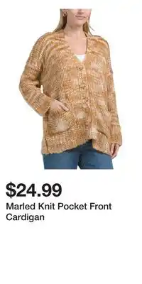 TJ Maxx Marled Knit Pocket Front Cardigan offer