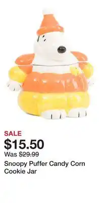 TJ Maxx Snoopy Puffer Candy Corn Cookie Jar offer