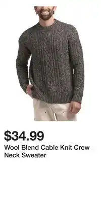 TJ Maxx Wool Blend Cable Knit Crew Neck Sweater offer