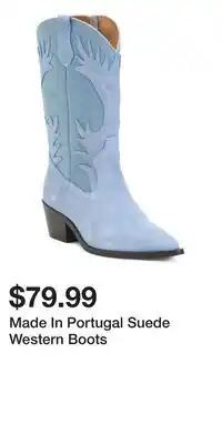 TJ Maxx Made In Portugal Suede Western Boots offer