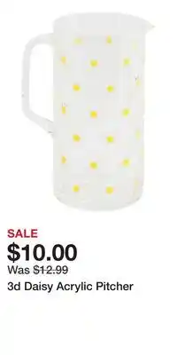 TJ Maxx 3d Daisy Acrylic Pitcher offer