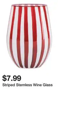 TJ Maxx Striped Stemless Wine Glass offer