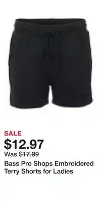 Cabela's Bass Pro Shops Embroidered Terry Shorts for Ladies offer