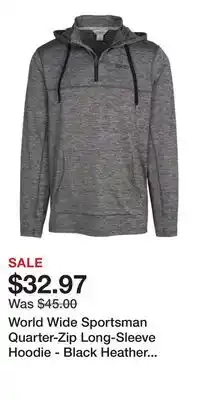 Cabela's World Wide Sportsman Quarter-Zip Long-Sleeve Hoodie - Black Heather - S offer