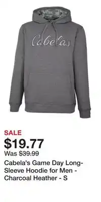 Cabela's Cabela's Game Day Long-Sleeve Hoodie for Men - Charcoal Heather - S offer