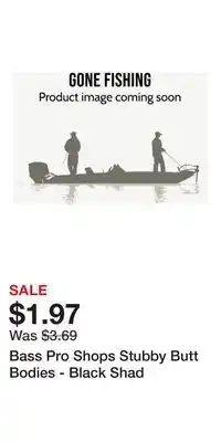 Cabela's Bass Pro Shops Stubby Butt Bodies - Black Shad offer