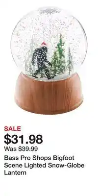 Cabela's Bass Pro Shops Bigfoot Scene Lighted Snow-Globe Lantern offer