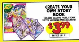 Ollie's CREATE YOUR OWN STORY BOOK offer