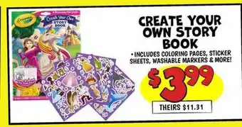 Ollie's CREATE YOUR OWN STORY BOOK offer