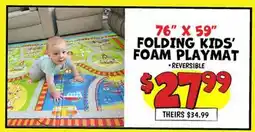 Ollie's 76 x 59 FOLDING KIDS' FOAM PLAYMAT offer