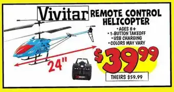 Ollie's Vivitar REMOTE CONTROL HELICOPTER offer