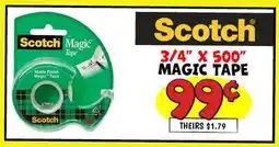 Ollie's Scotch 3/4 X 500 Magic Tape offer