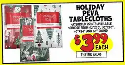 Ollie's HOLIDAY PEVA TABLECLOTHS offer