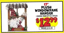 Ollie's 17 PLUSH WINDOWPANE HANGER offer