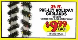 Ollie's 25 FT. PRE-LIT HOLIDAY GARLANDS offer