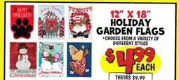 Ollie's 12 X 18 HOLIDAY GARDEN FLAGS offer