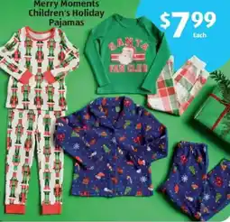 Aldi Merry Moments Children's Holiday Pajamas offer